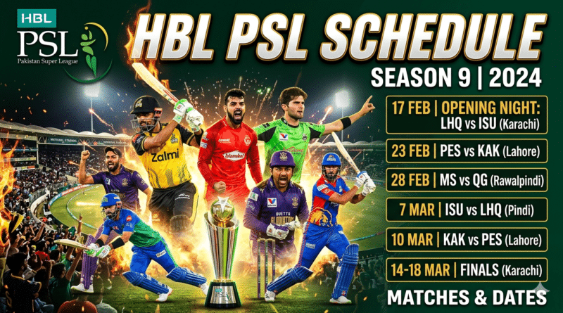 HBL PSL 2026 Schedule: Full Match List, Dates & Venues