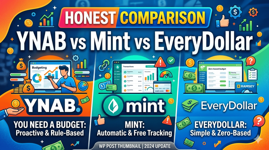 YNAB vs Mint vs EveryDollar: An Honest Comparison