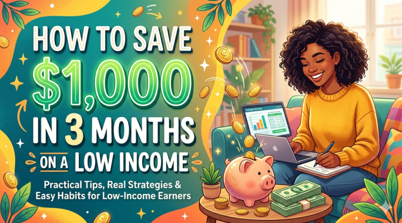 How to Save $1,000 in 3 Months on a Low income
